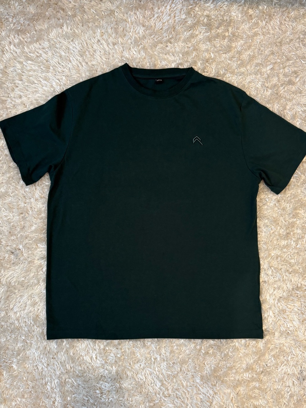 Oner Active Classic Oversized T Shirt Racing Green Color Crewneck Embroidered